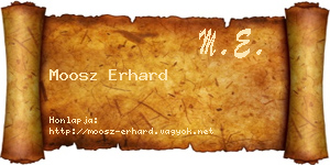 Moosz Erhard névjegykártya